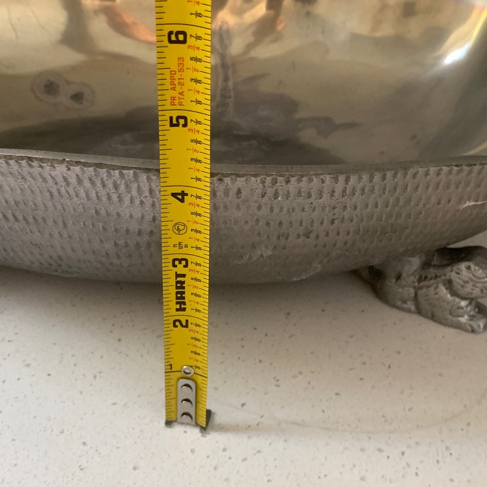 Arthur Court Pewter Rabbit Footed Serving Bowl Carrot Handles 18.5 Inch Easter - Picture 10 of 12